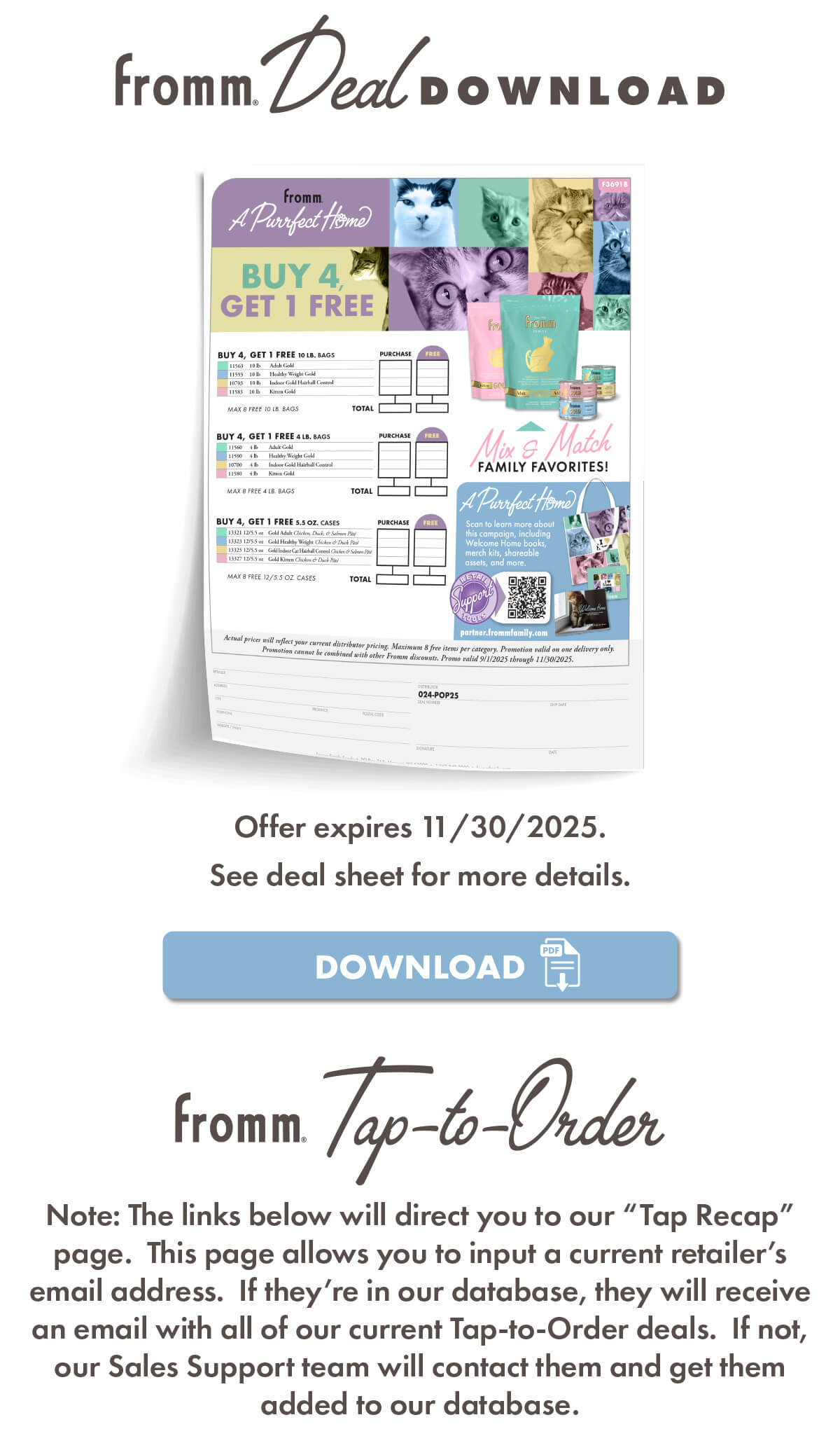 Fromm Deal Download: Buy 4, Get 1 FREE! See deal sheet for more details.