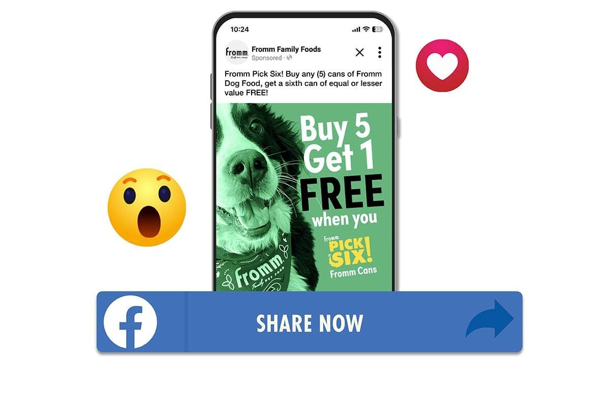 Pick Six! Offer ad. Share Now on Facebook.